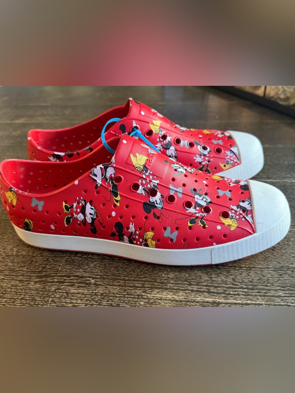Native Shoes Red Minnie Mouse Slip-On Shoes W 11 / M 9